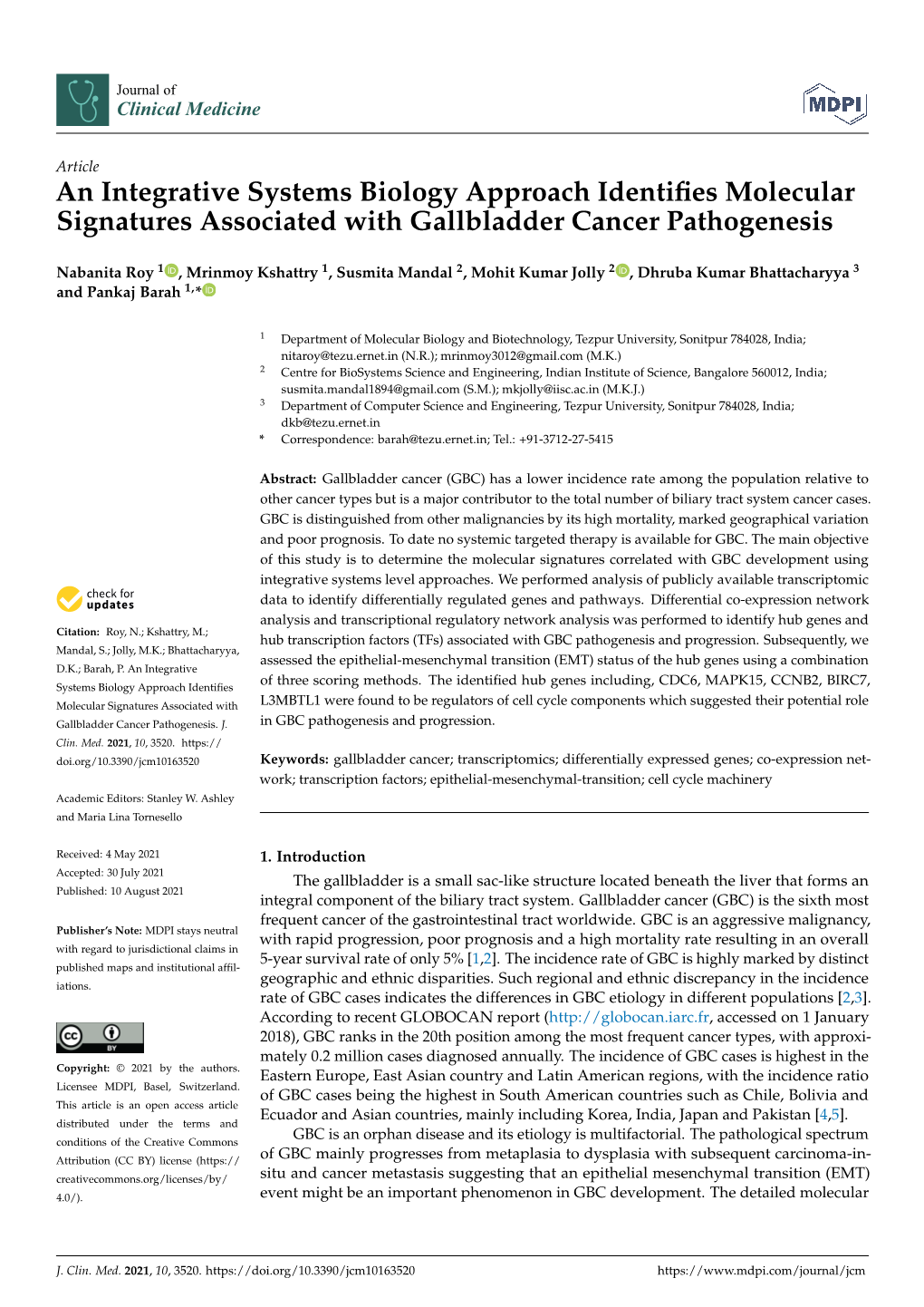 An Integrative Systems Biology Approach Identifies Molecular