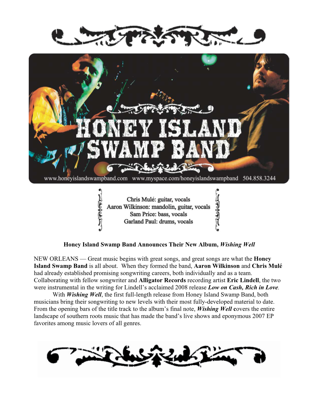 Great Music Begins with Great Songs, and Great Songs Are What the Honey Island Swamp Band Is All About