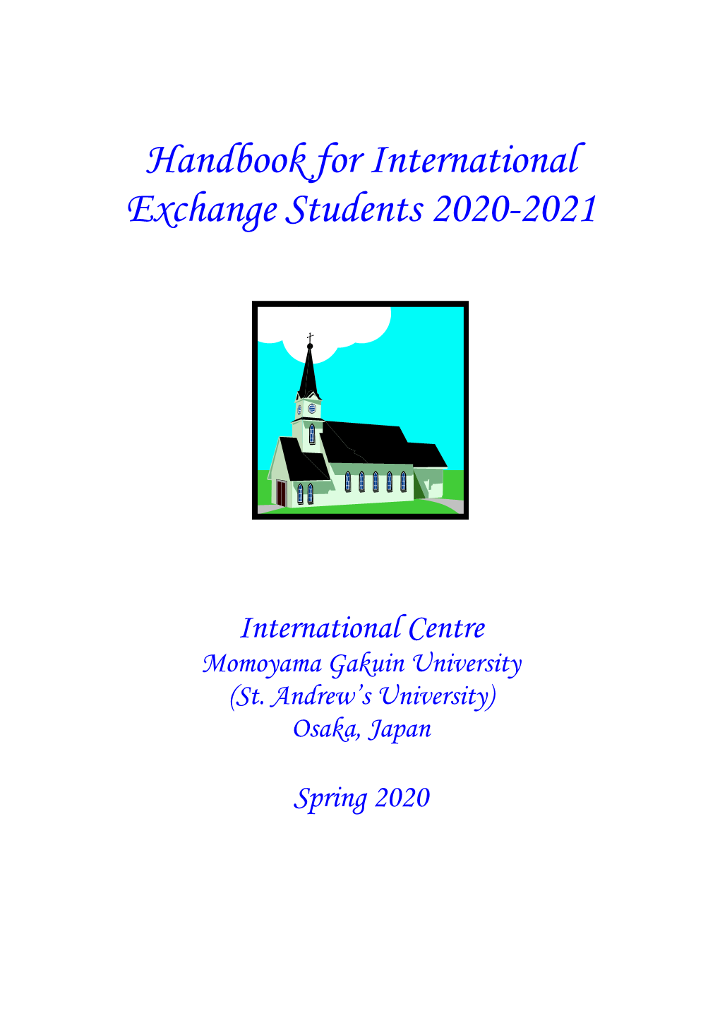 Handbook for International Exchange Students 2020-2021