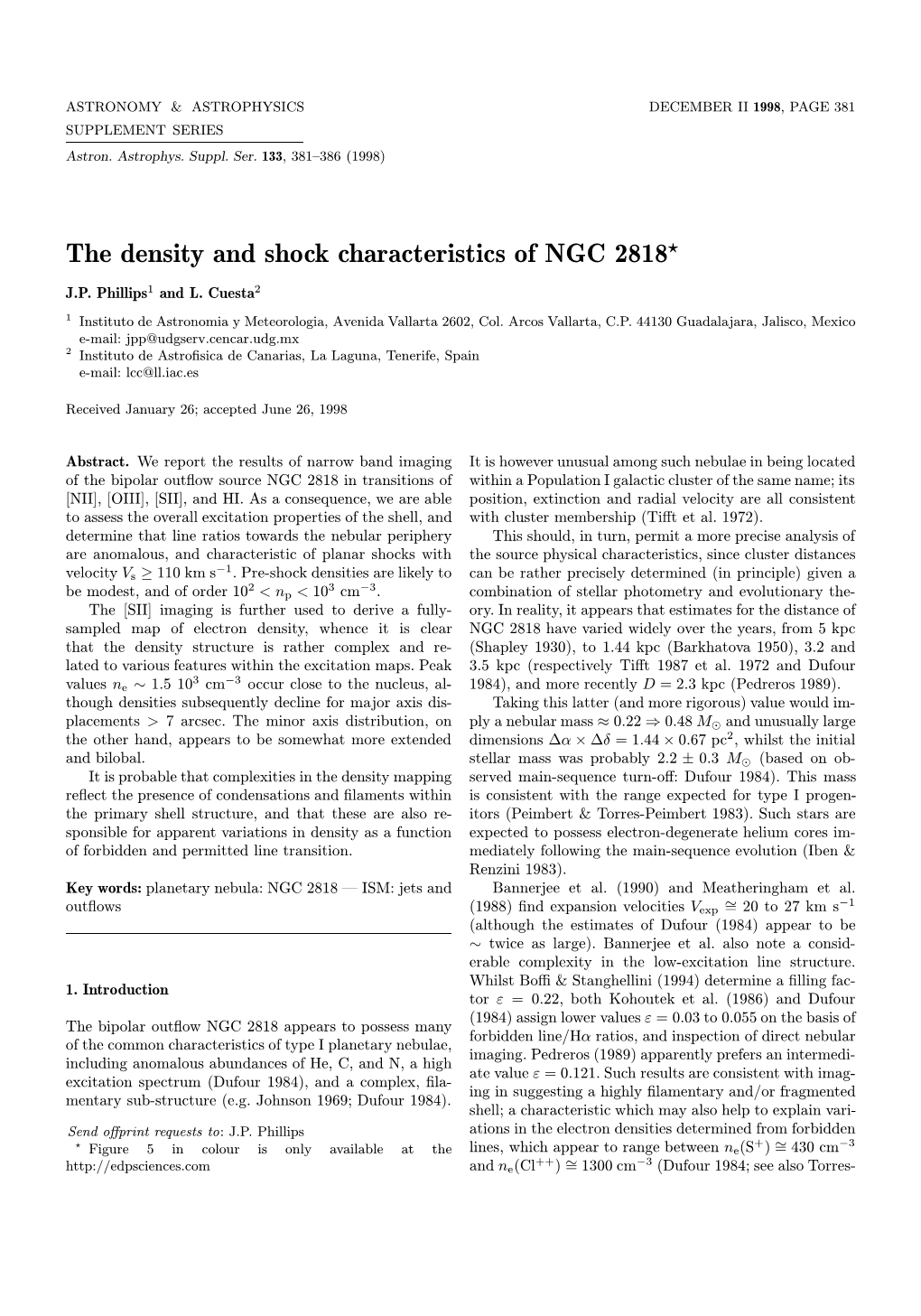 The Density and Shock Characteristics of NGC 2818?