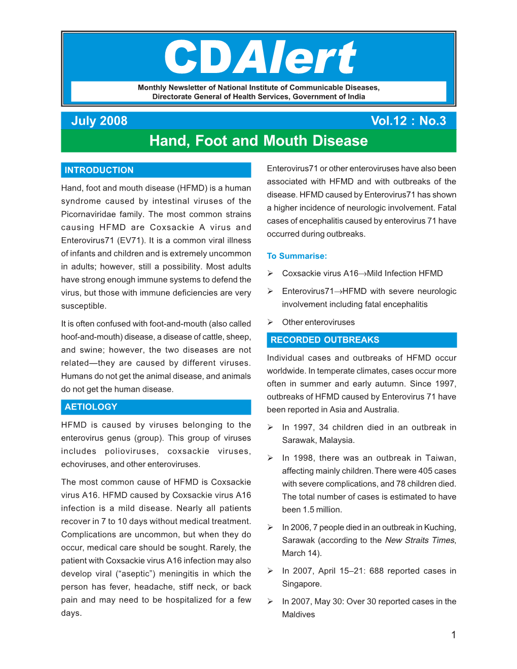 Hand, Foot and Mouth Disease