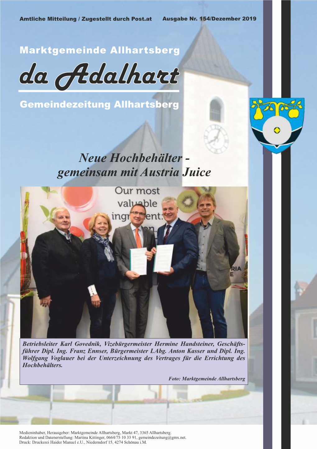 Neue Hochbehälter - Gemeinsam Mit Austria Juice