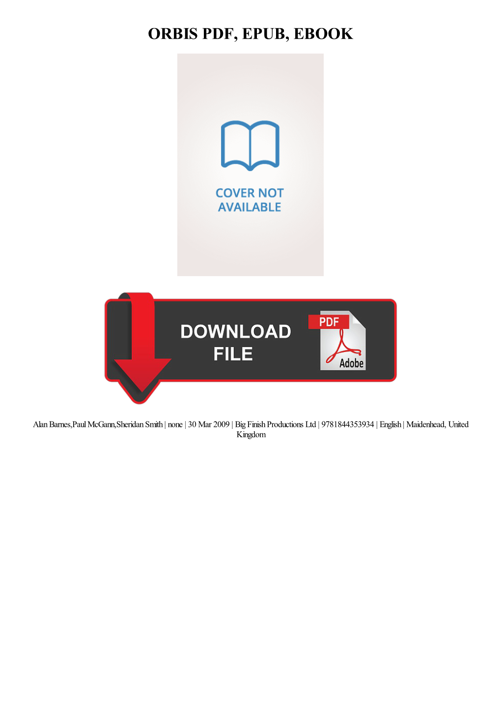 Orbis Pdf, Epub, Ebook