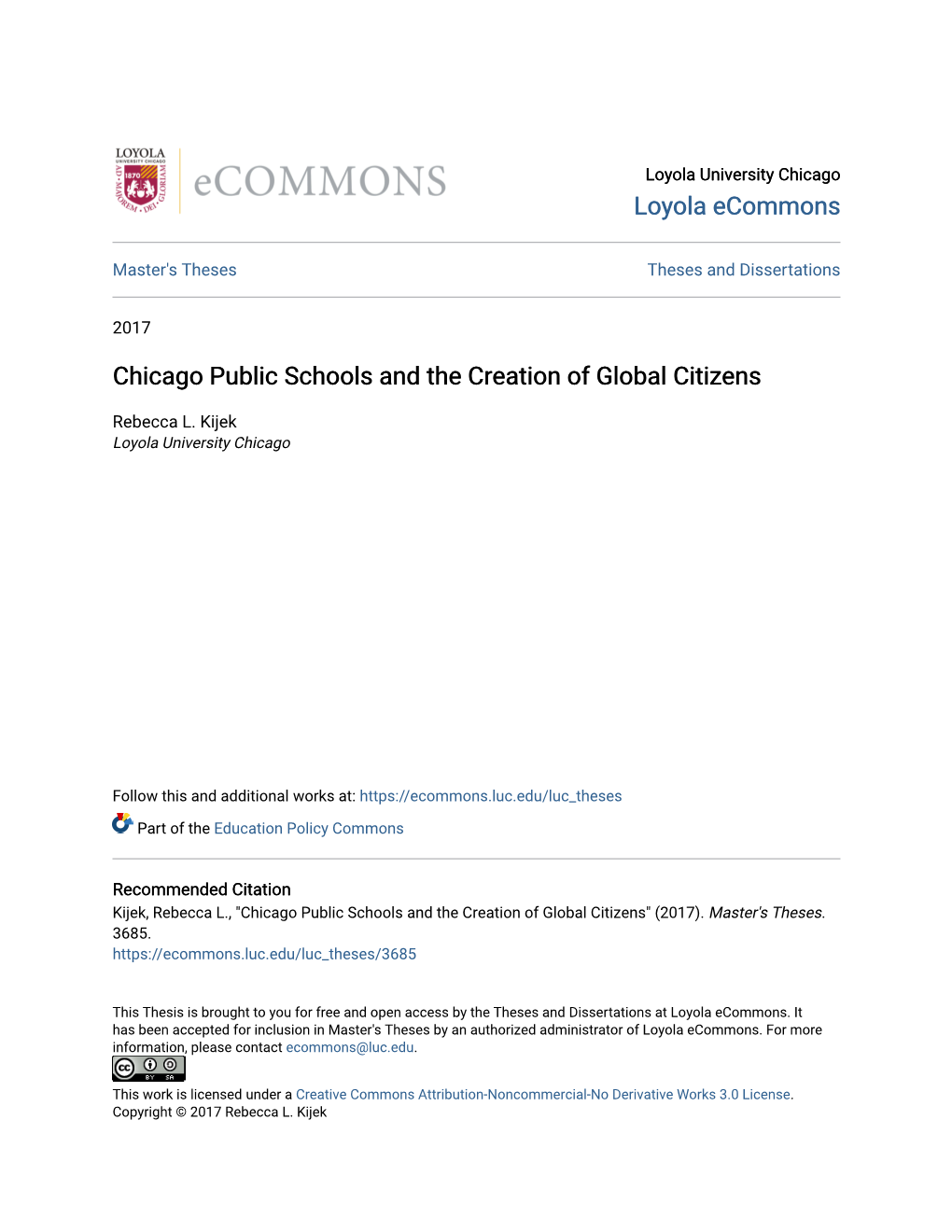 Chicago Public Schools and the Creation of Global Citizens