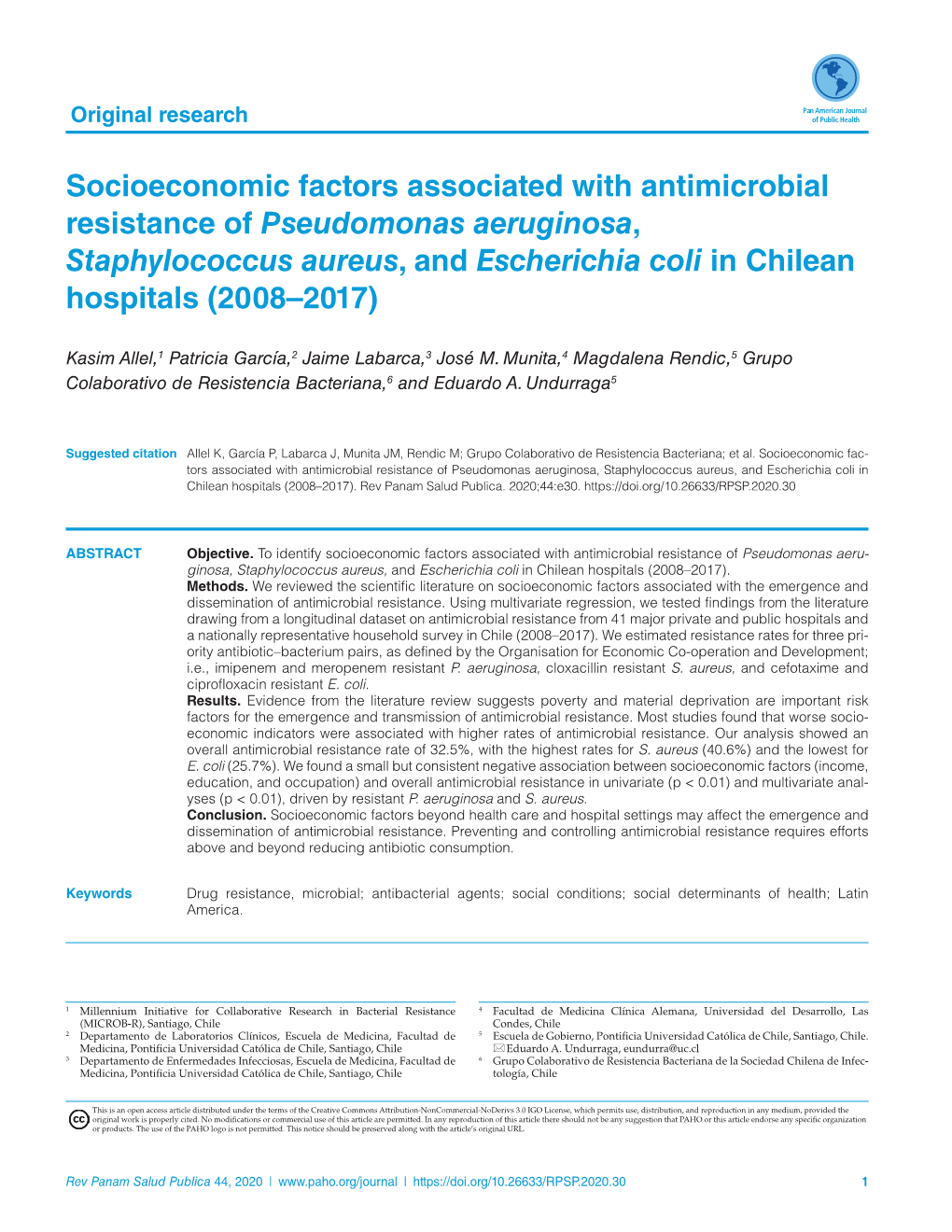 Socioeconomic Factors Associated with Antimicrobial Resistance Of