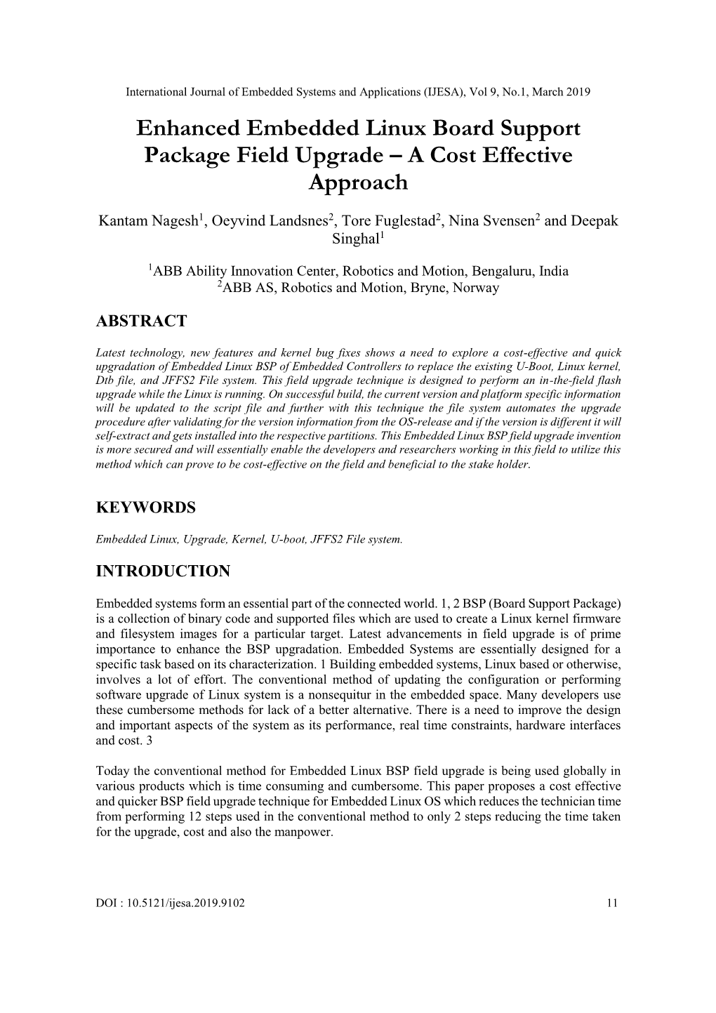 Enhanced Embedded Linux Board Support Package Field Upgrade – a Cost Effective Approach
