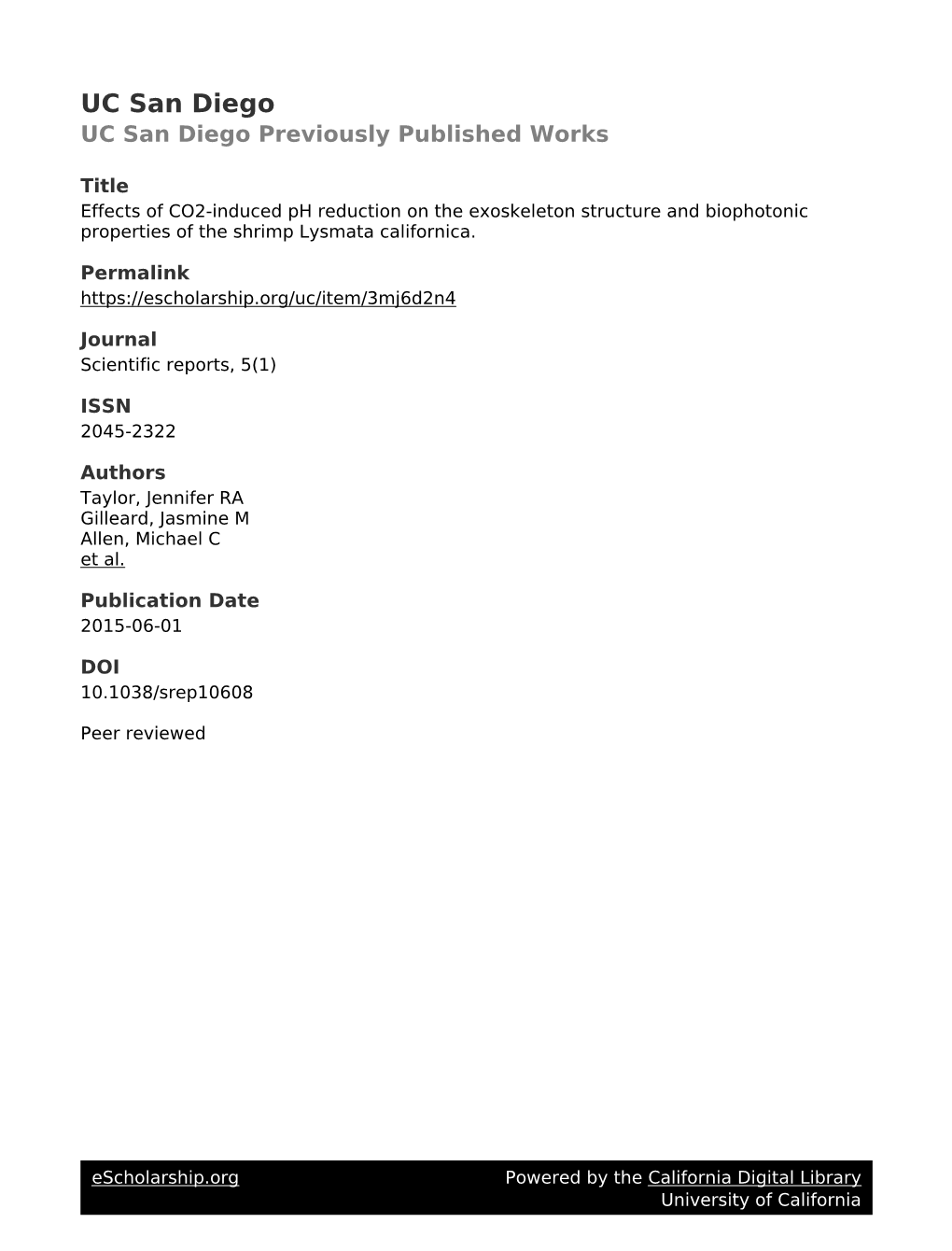 Effects of CO2-Induced Ph Reduction on the Exoskeleton Structure and Biophotonic Properties of the Shrimp Lysmata Californica