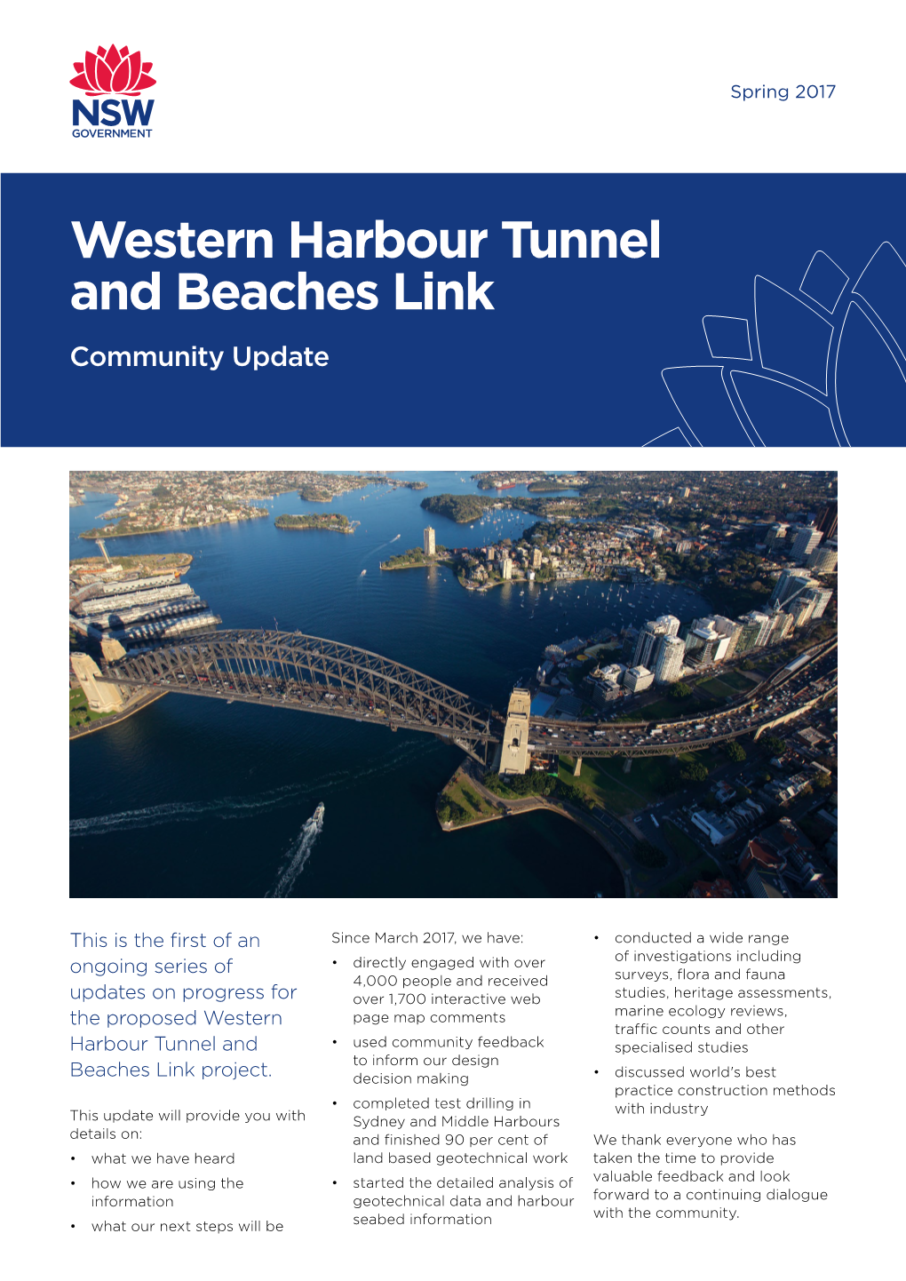 Western Harbour Tunnel and Beaches Link – Community Update