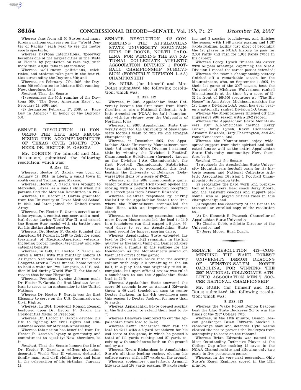 CONGRESSIONAL RECORD—SENATE, Vol. 153, Pt