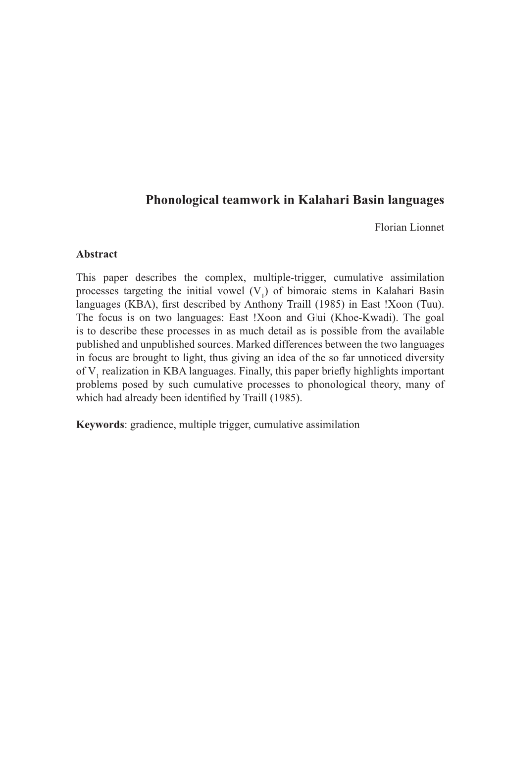 Phonological Teamwork in Kalahari Basin Languages