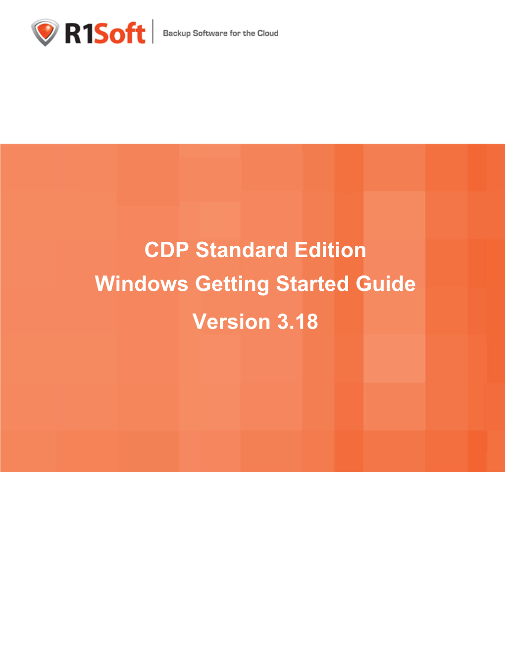 CDP Standard Edition Windows Getting Started Guide Version 3.18