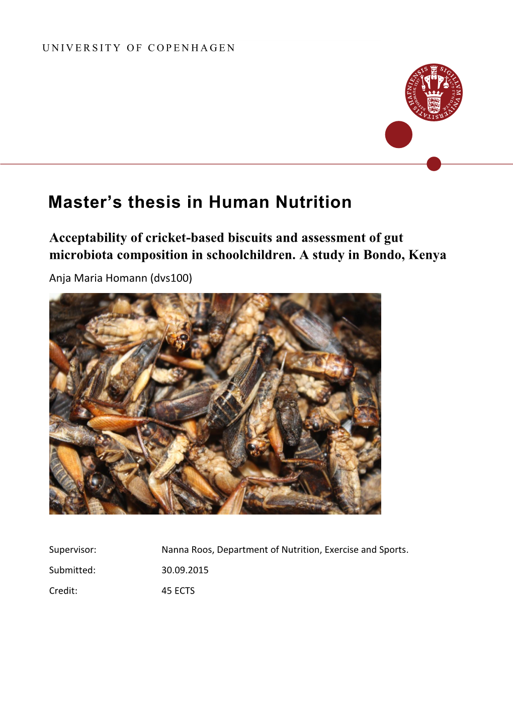 Master's Thesis in Human Nutrition