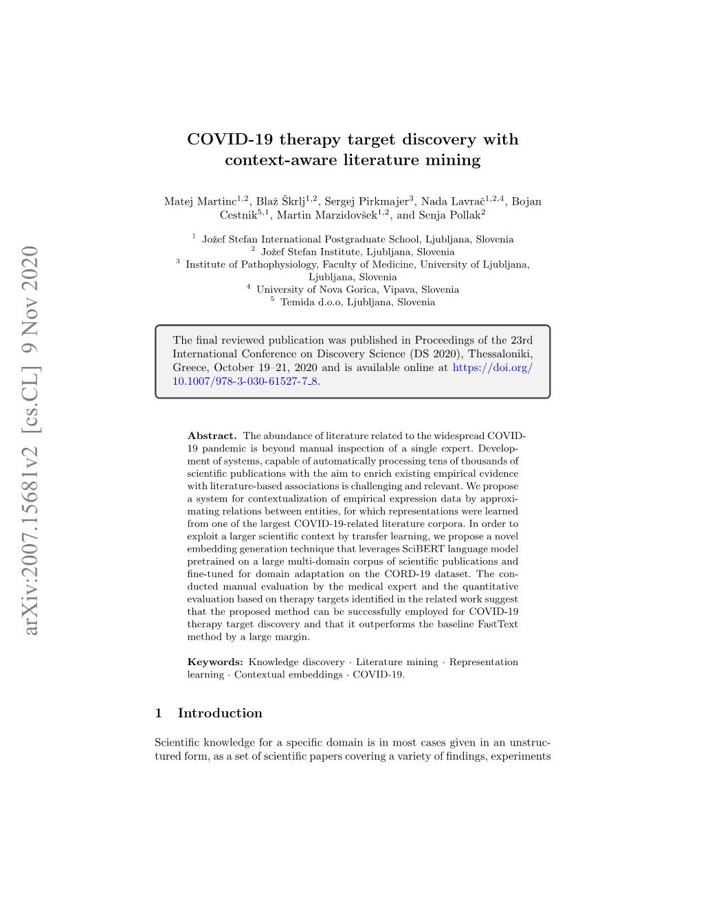 Arxiv:2007.15681V2 [Cs.CL] 9 Nov 2020 Method by a Large Margin