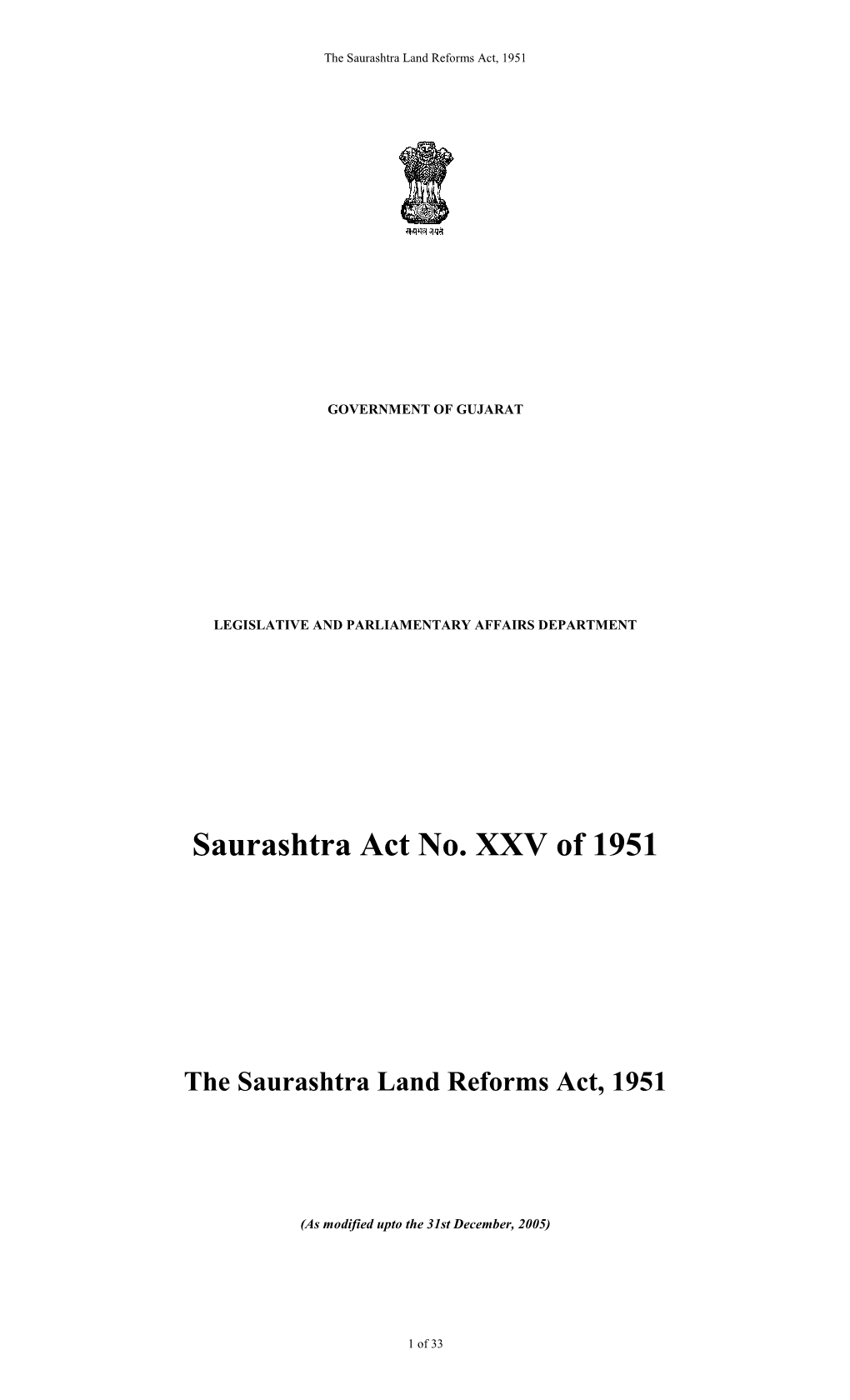 Saurashtra Land Reforms Act, 1951