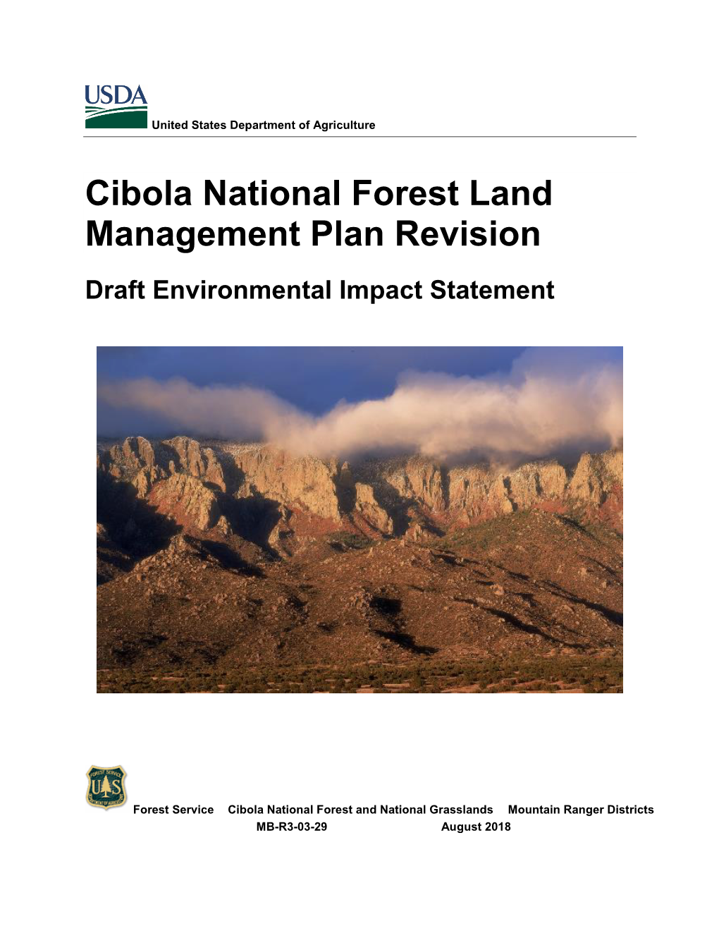 Cibola National Forest Land Management Plan Revision Draft Environmental Impact Statement
