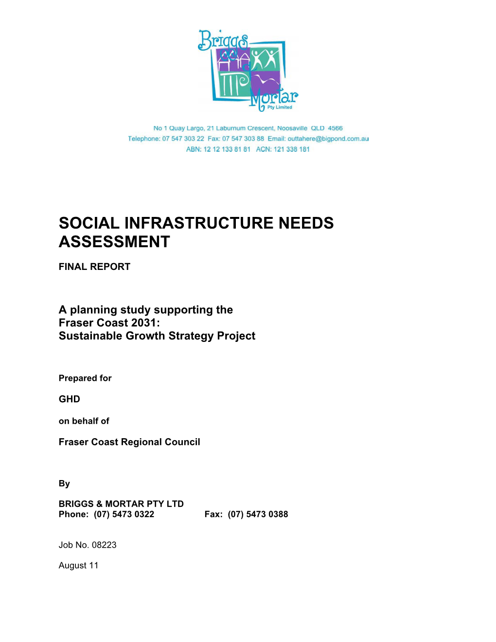 Social Infrastructure Needs Assessment