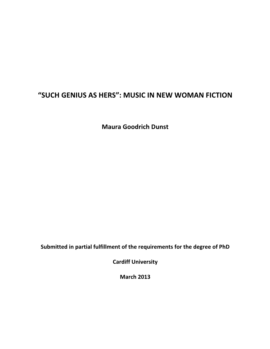 Music in New Woman Fiction