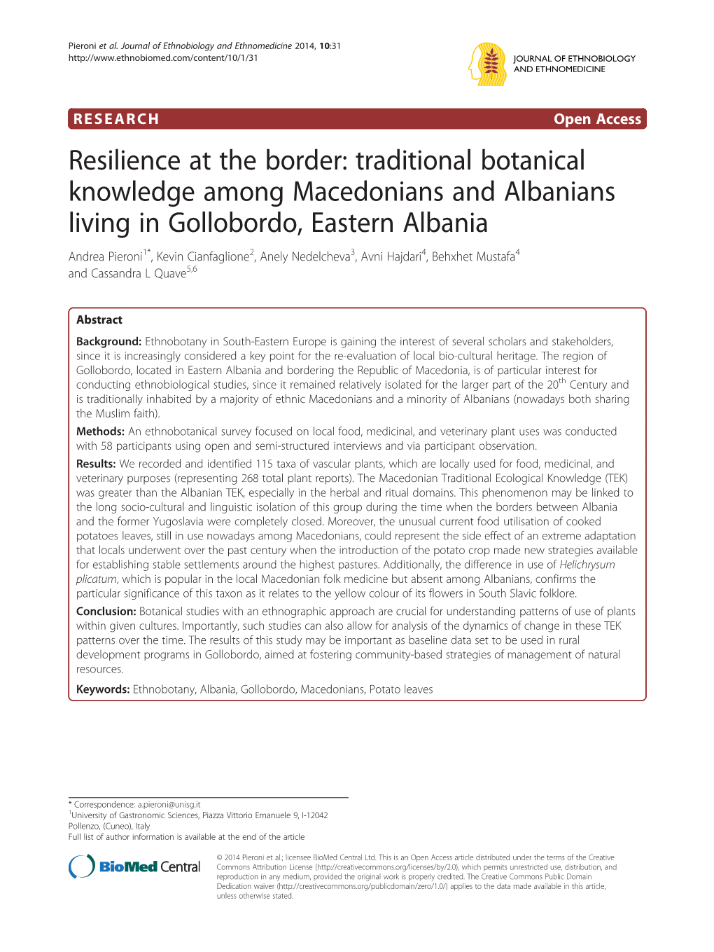 Resilience at the Border: Traditional Botanical Knowledge Among Macedonians and Albanians Living in Gollobordo, Eastern Albania