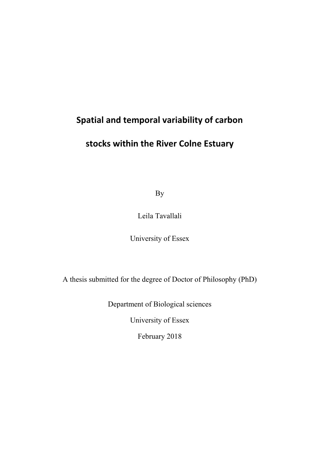 Spatial and Temporal Variability of Carbon Stocks Within the River