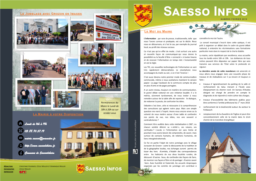 Saesso Infos NUMÉRO FEVRIER 2019