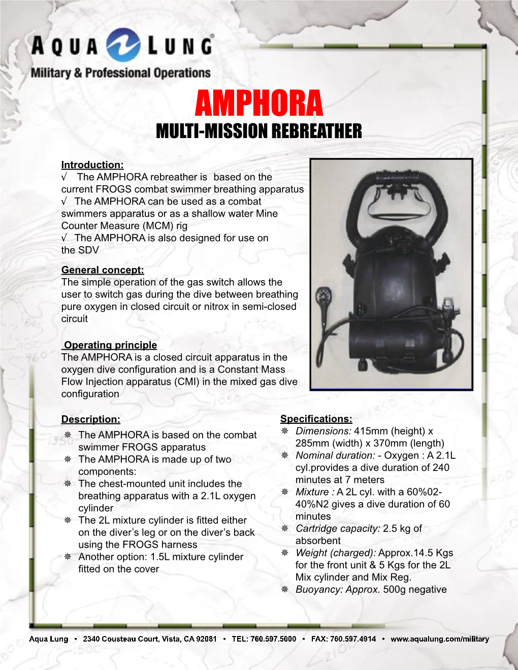 Amphora Multi-Mission Rebreather