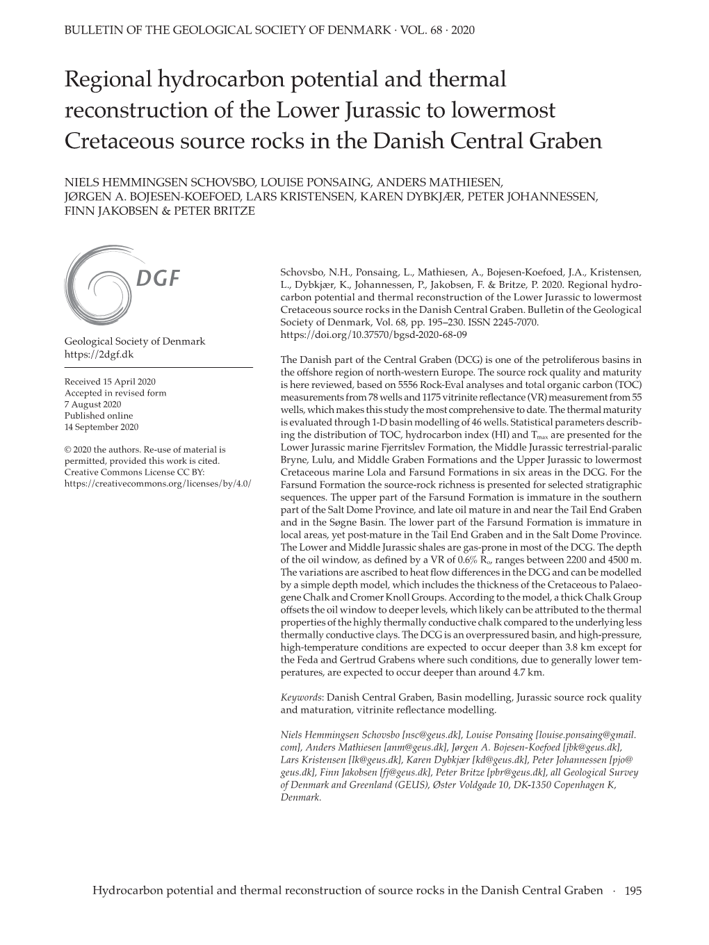 Regional Hydrocarbon Potential and Thermal Reconstruction of the Lower Jurassic to Lowermost Cretaceous Source Rocks in the Danish Central Graben