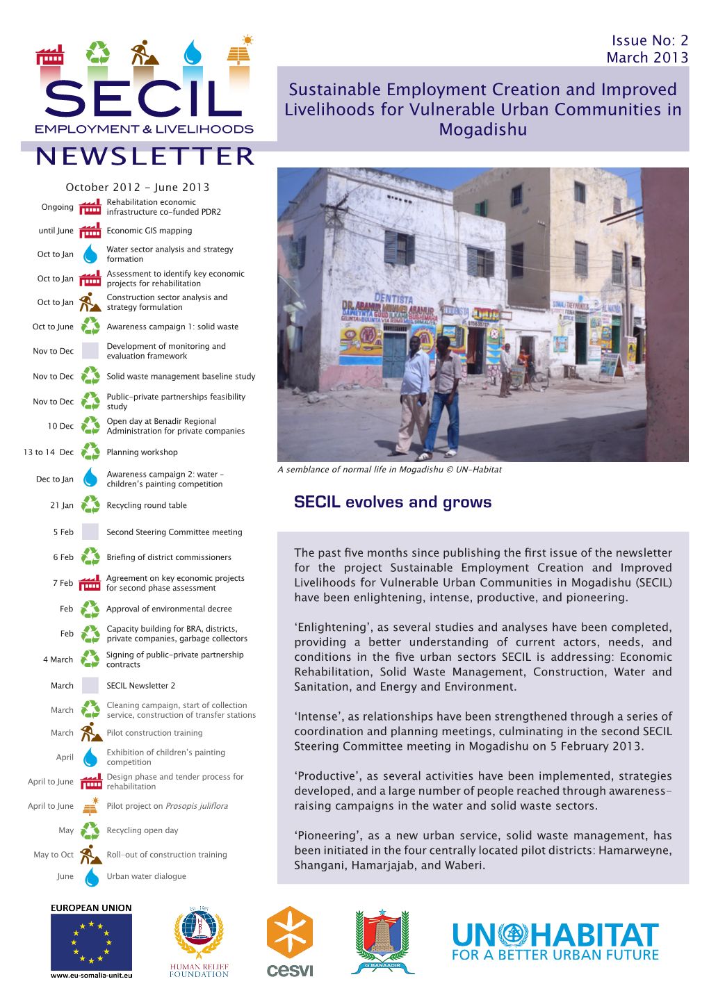 NEWSLETTER October 2012 - June 2013 Rehabilitation Economic Ongoing Infrastructure Co-Funded PDR2
