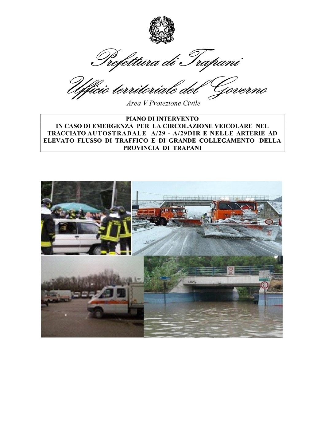 Prefettura Di Trapani Ufficio Territoriale Del Governo Area V Protezione Civile