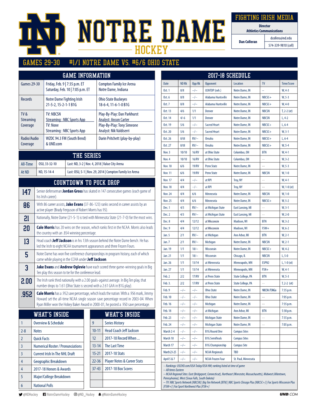 Games 29-30 #1/1 Notre Dame Vs. #6/6 Ohio State