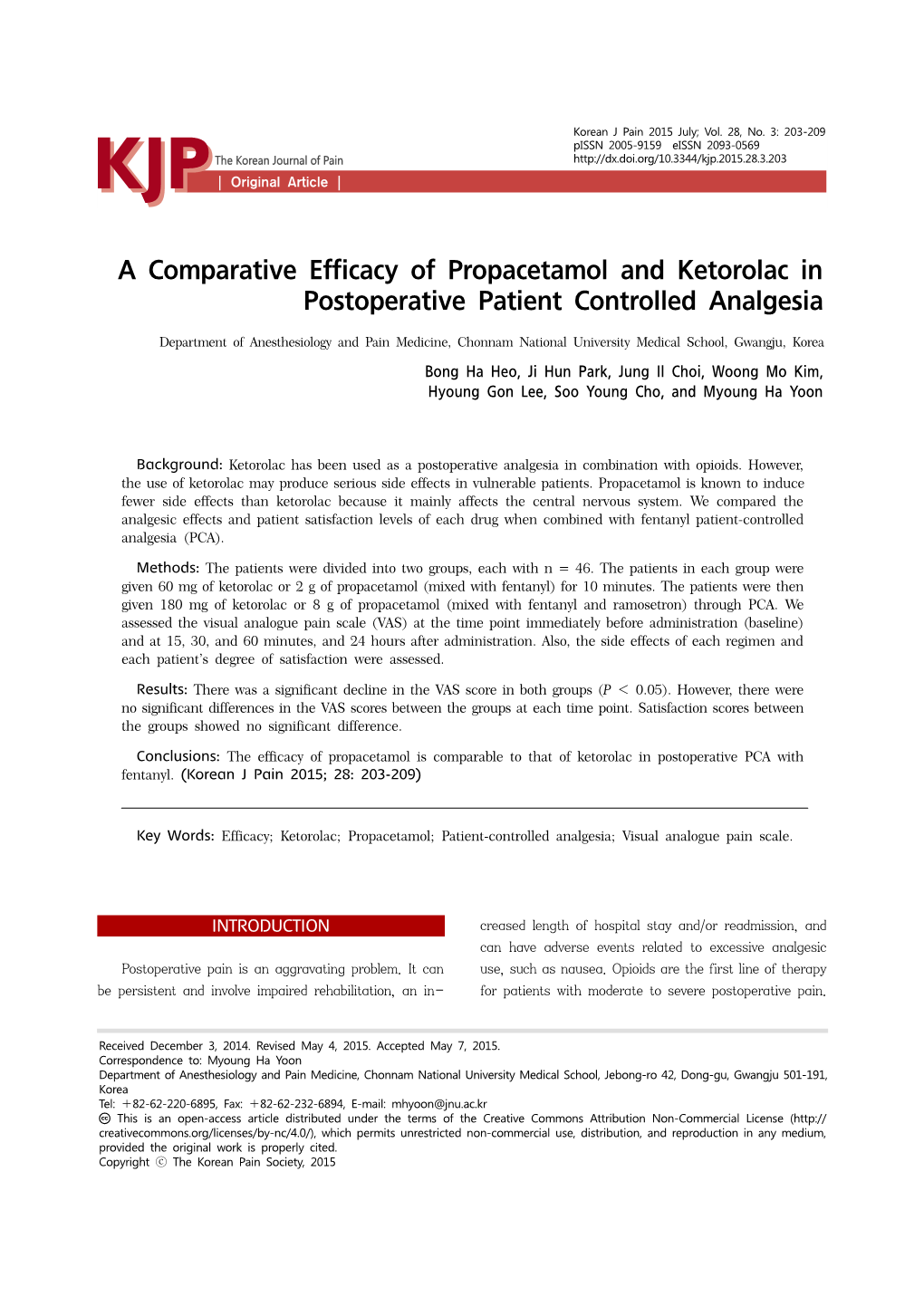 A Comparative Efficacy of Propacetamol and Ketorolac in Postoperative Patient Controlled Analgesia