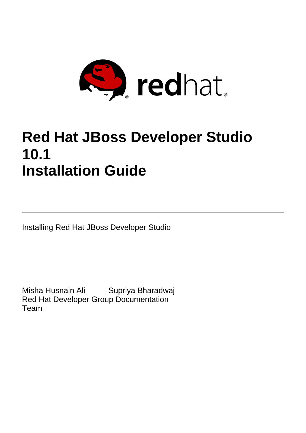 Red Hat Jboss Developer Studio 10.1 Installation Guide