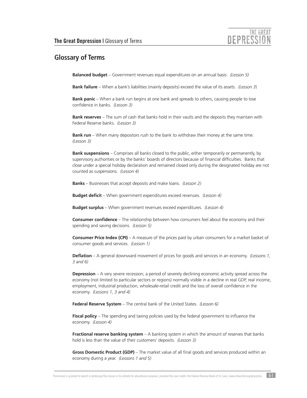 The-Great-Depression-Glossary.Pdf