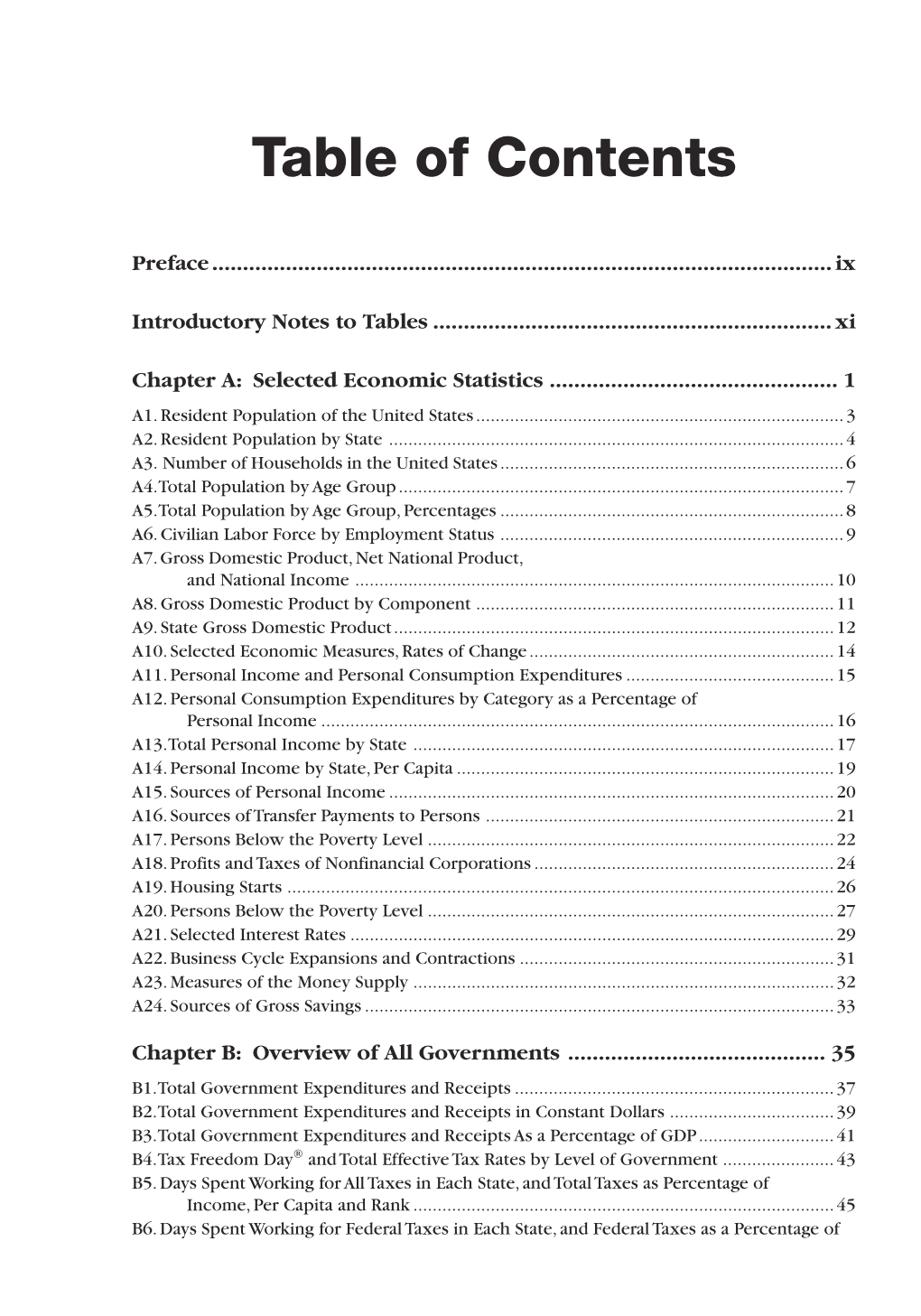 Table of Contents