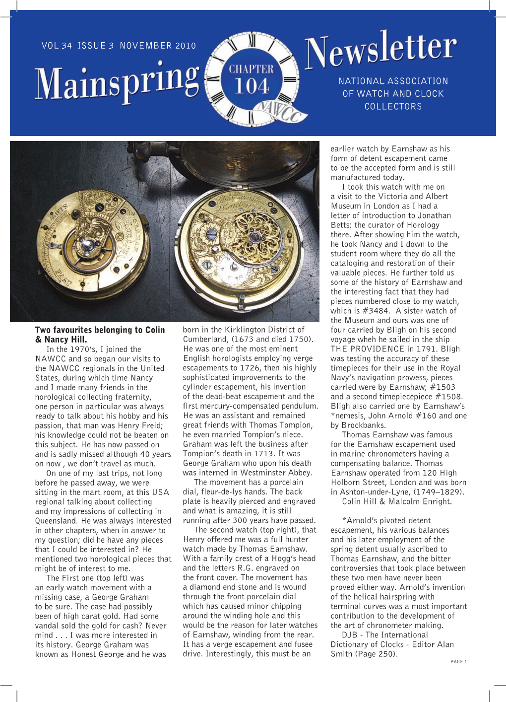 National Association of Watch and CLOCK Collectors VOL