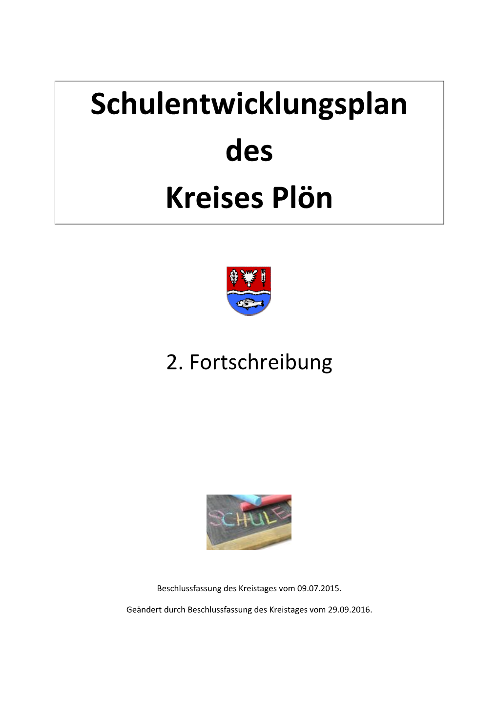 Schulentwicklungsplan Des Kreises Plön