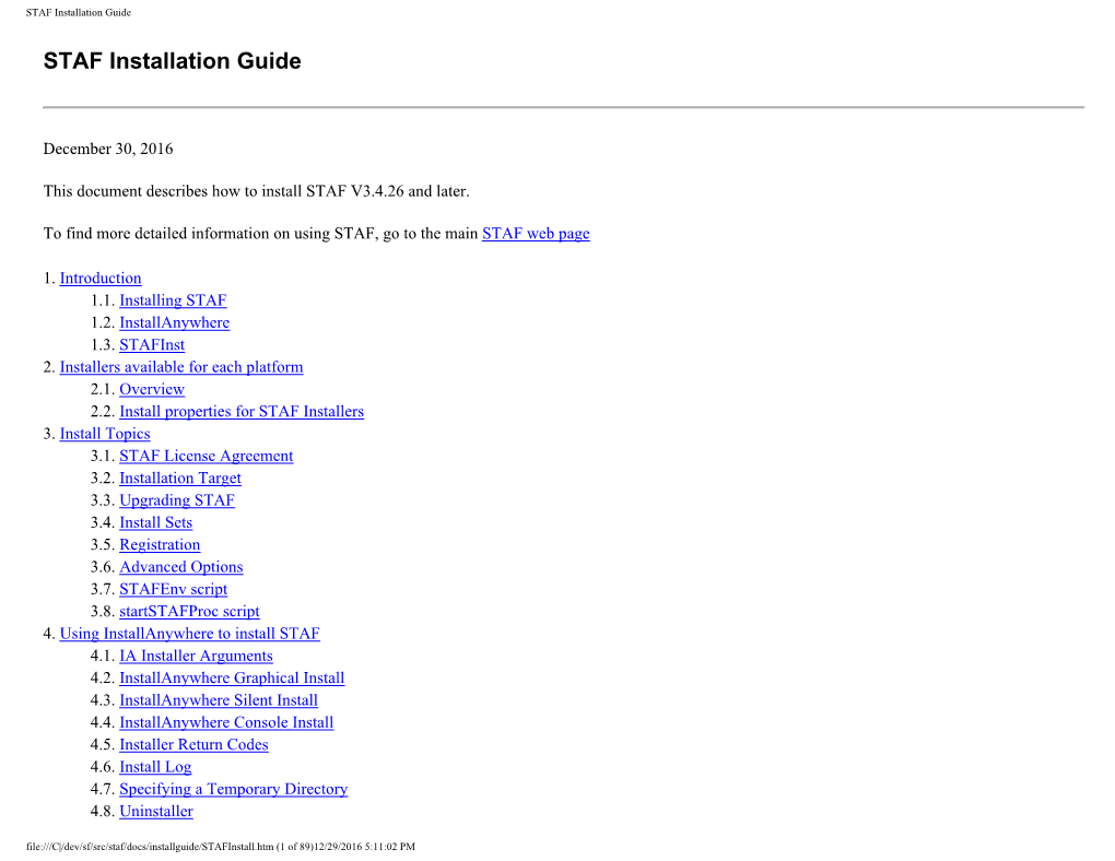 STAF V3 Installation Guide (PDF)