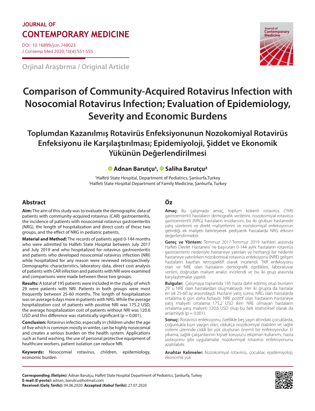 Evaluation of Epidemiology, Severity A