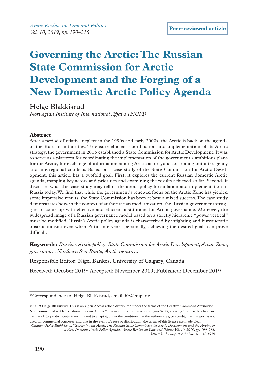 Governing the Arctic