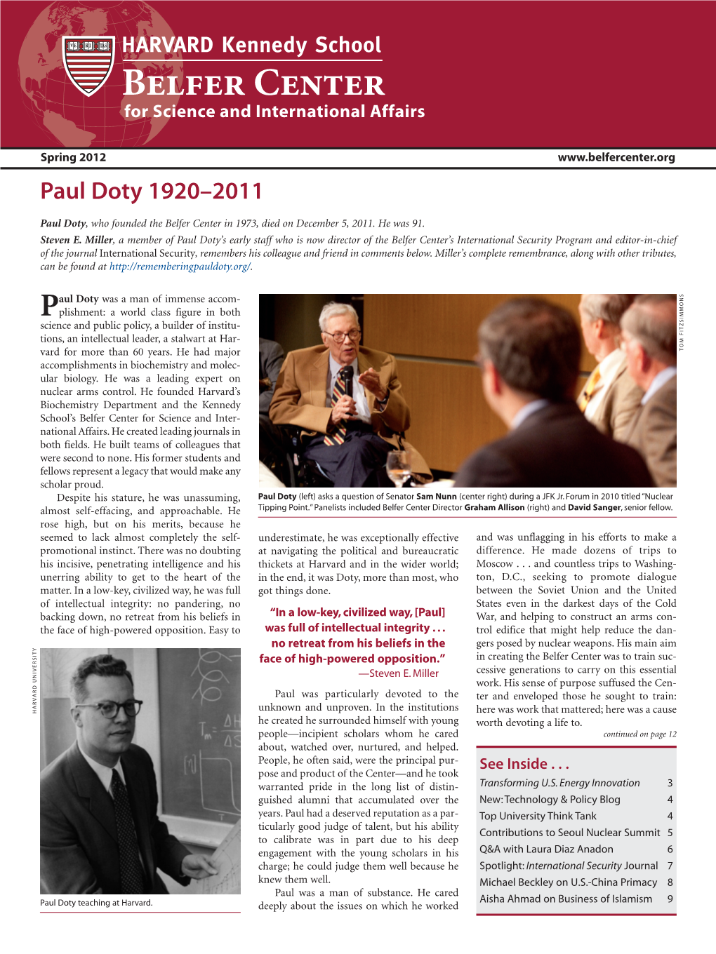 Paul Doty 1920–2011