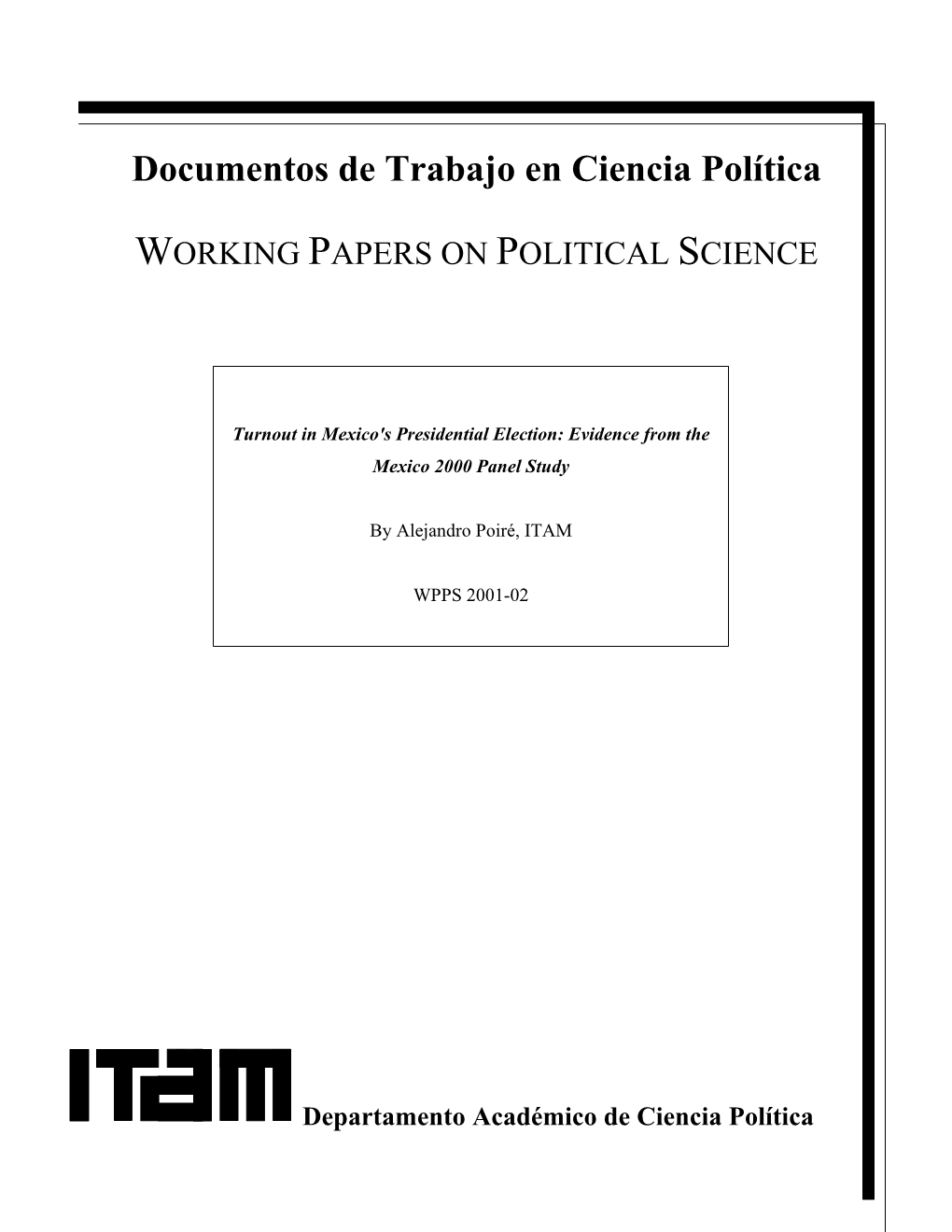 Documentos De Trabajo En Ciencia Política