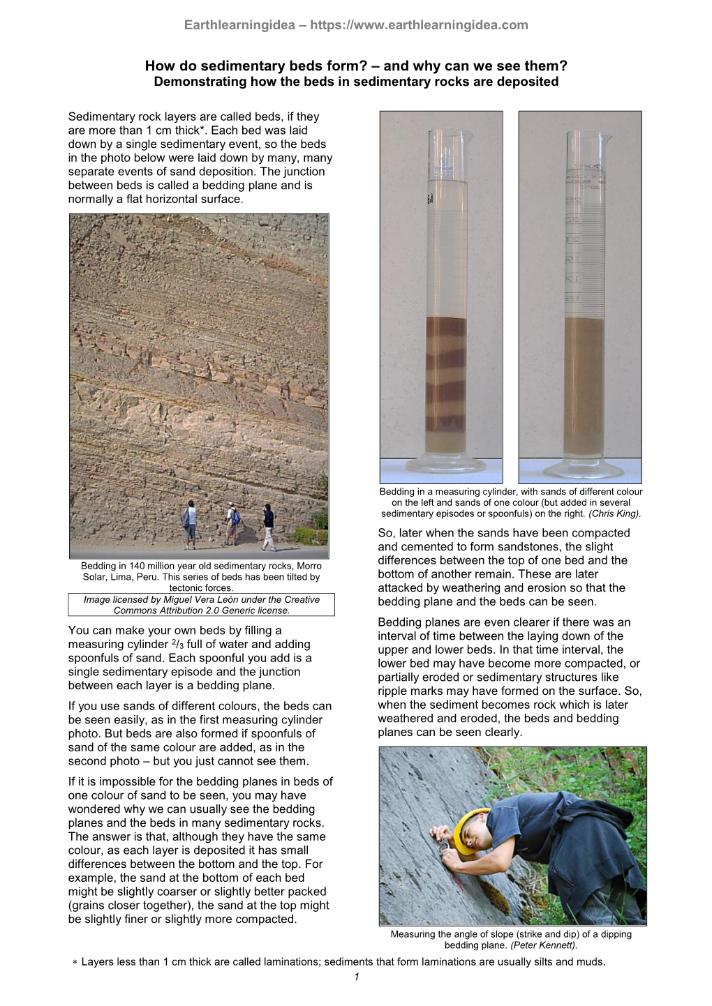 How Do Sedimentary Beds Form? – and Why Can We See Them? Demonstrating How the Beds in Sedimentary Rocks Are Deposited