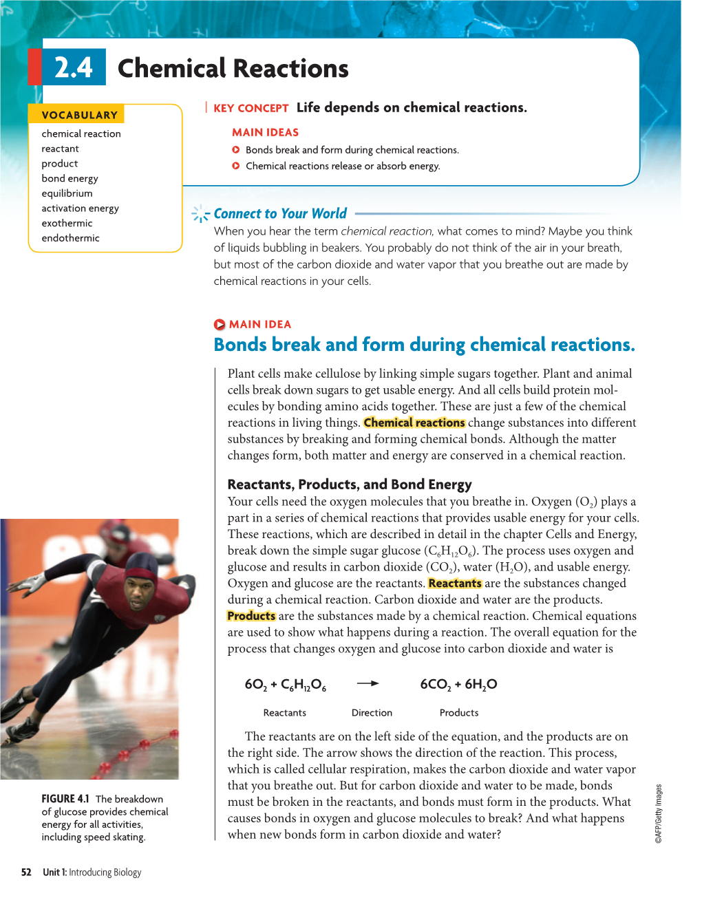 2.4 the Breakdown Chemical Reactions Bonds Break and Form During Chemical Reactions