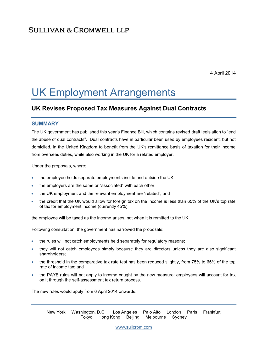 UK Employment Arrangements