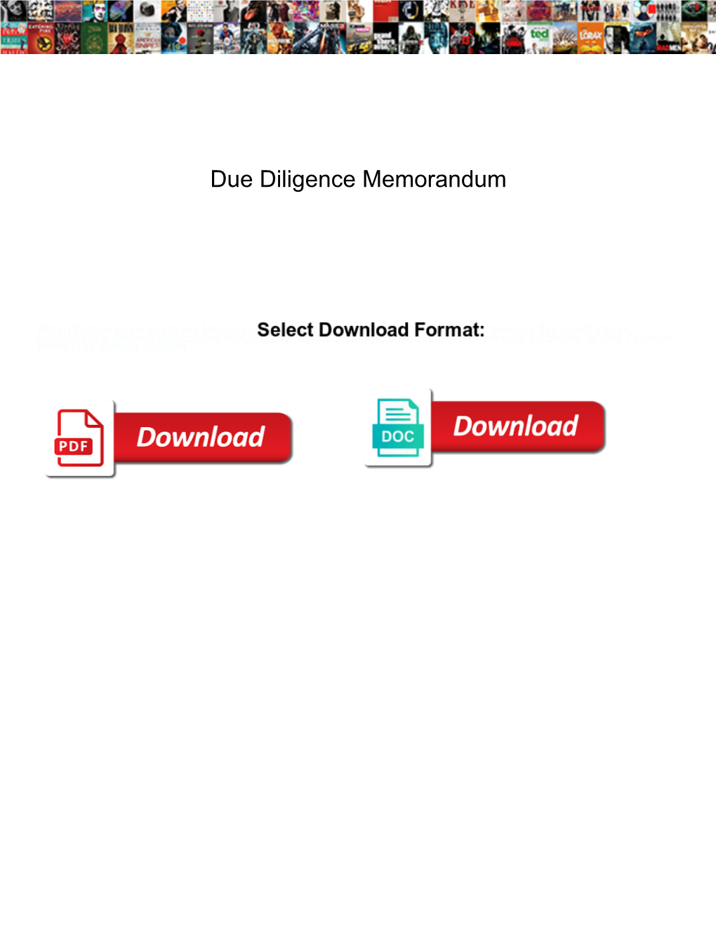 Due Diligence Memorandum