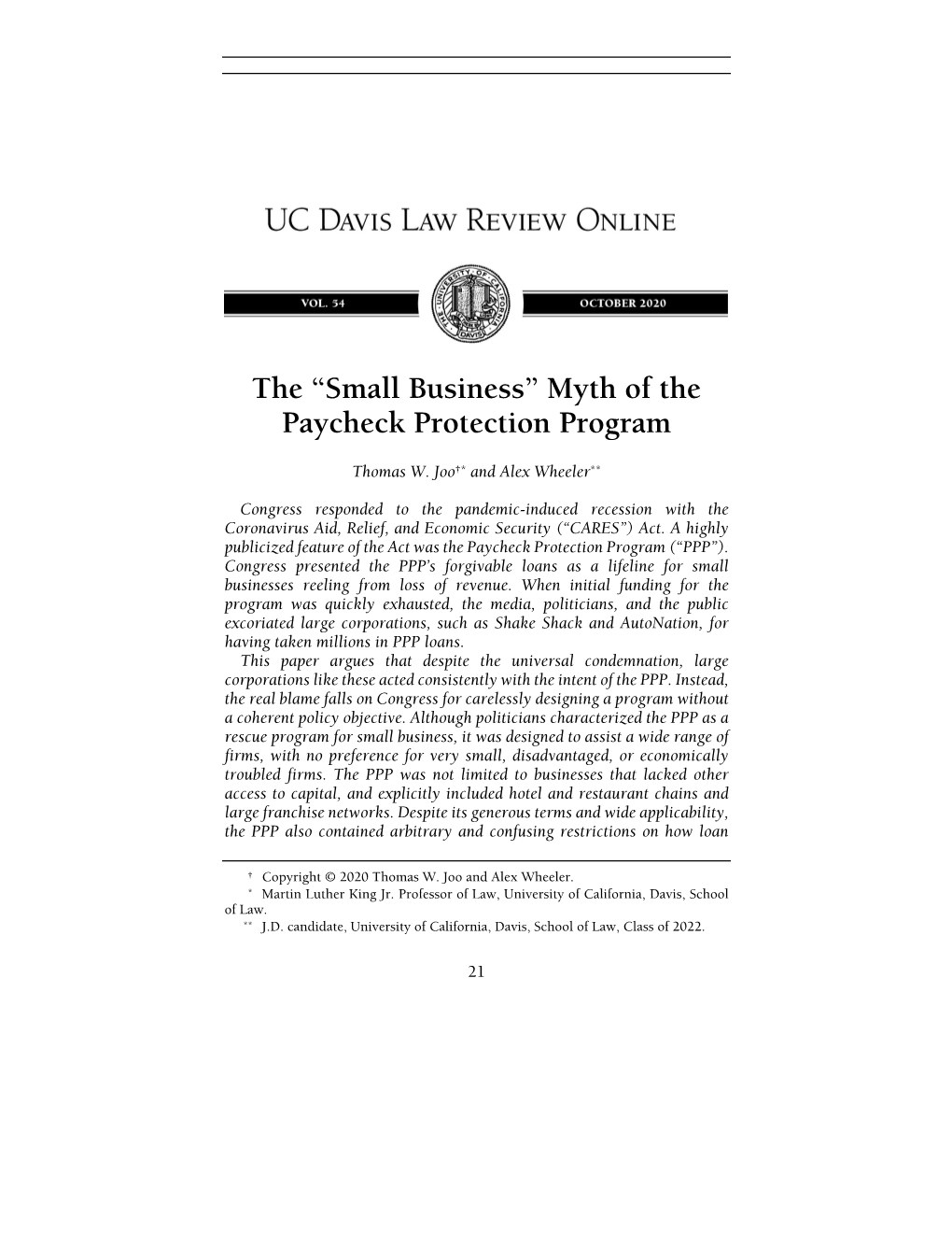 Myth of the Paycheck Protection Program