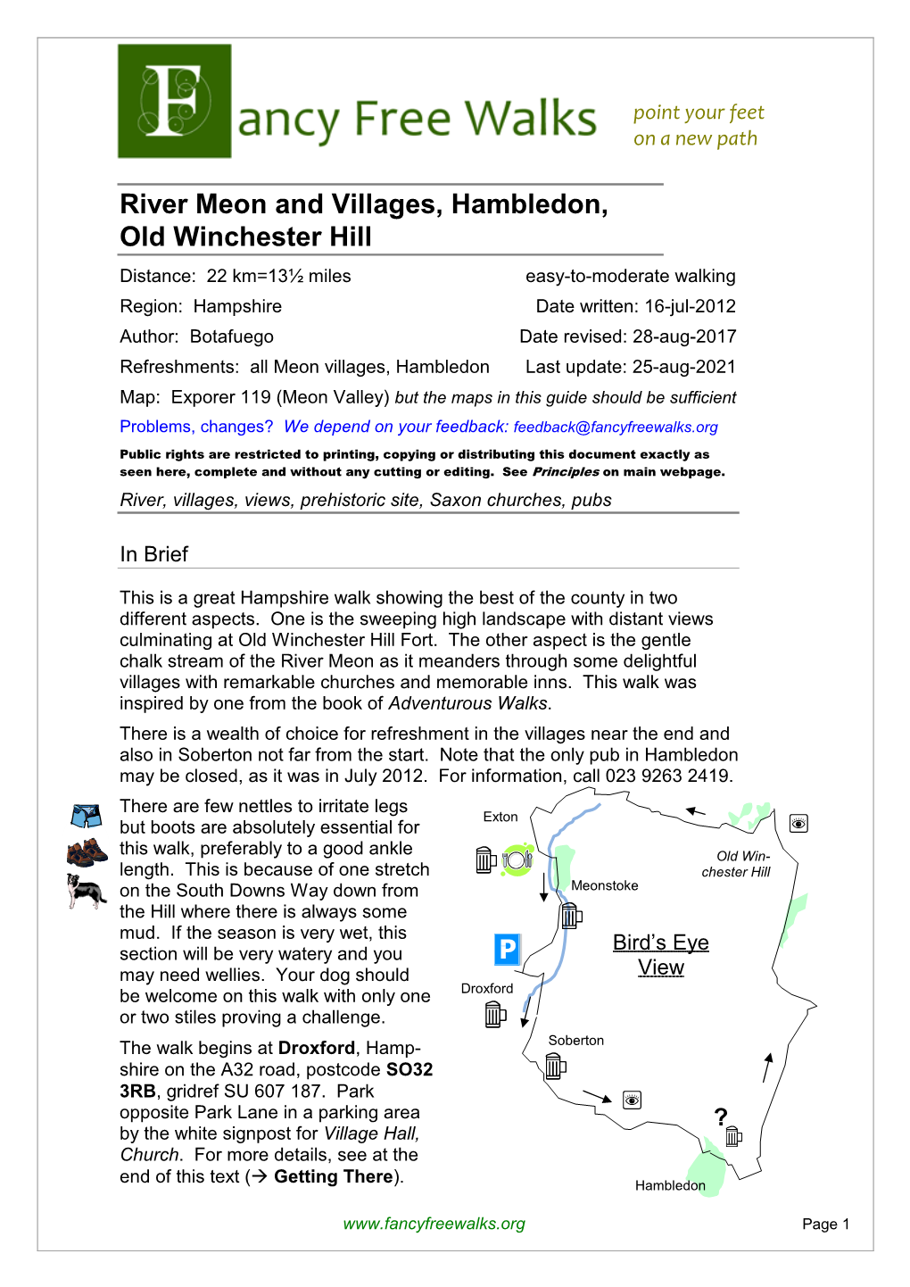 River Meon and Villages, Hambledon, Old