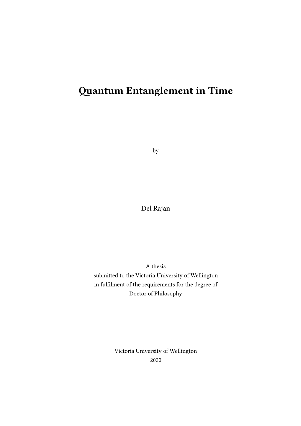 Antum Entanglement in Time