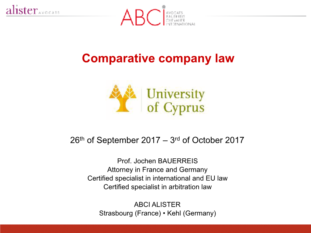 Comparative Company Law