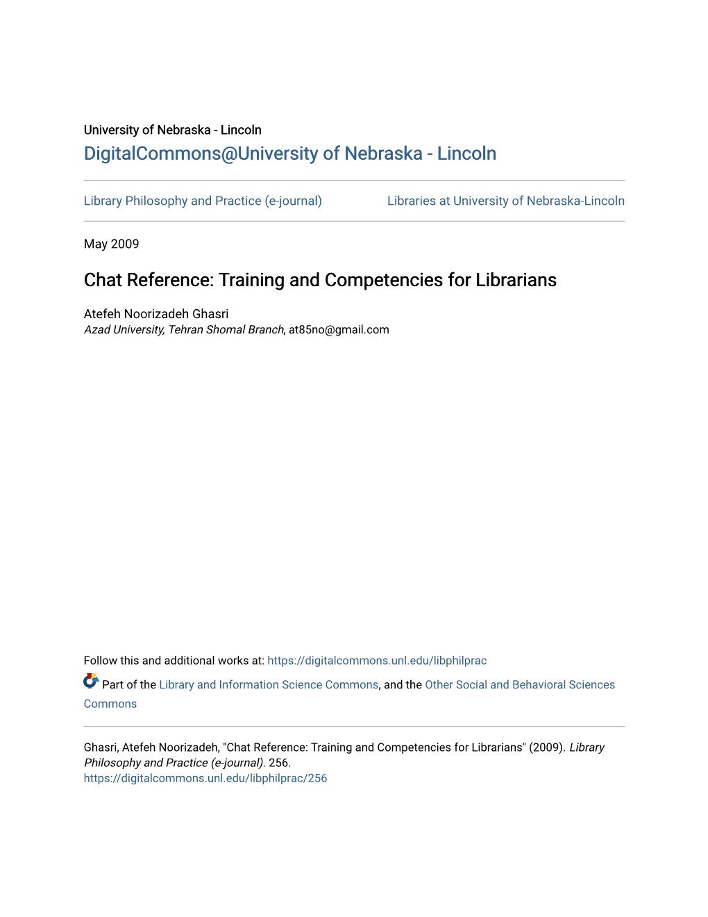Chat Reference: Training and Competencies for Librarians