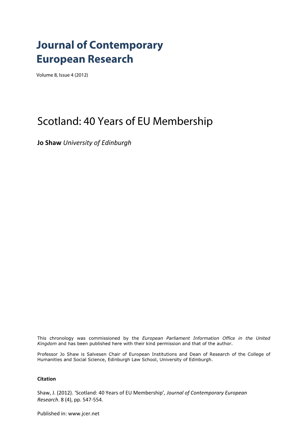 40 Years of EU Membership